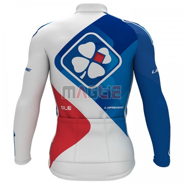 Maglia FDJ Manica Lunga 2017 Blu e Bianco